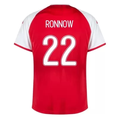 Kinder Dänische Fussballnationalmannschaft Frederik Ronnow #22 Heimtrikot Rot 2021 Trikot