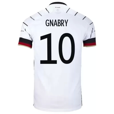 Kinder Deutsche Fussballnationalmannschaft Serge Gnabry #10 Heimtrikot Weiß 2021 Trikot