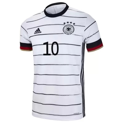 Herren Deutsche Fussballnationalmannschaft Serge Gnabry #10 Heimtrikot Weiß 2021 Trikot
