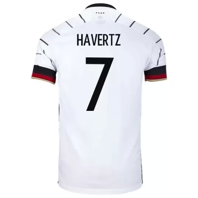 Kinder Deutsche Fussballnationalmannschaft Kai Havertz #7 Heimtrikot Weiß 2021 Trikot