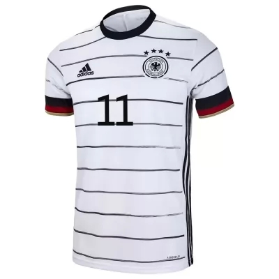 Kinder Deutsche Fussballnationalmannschaft Timo Werner #11 Heimtrikot Weiß 2021 Trikot