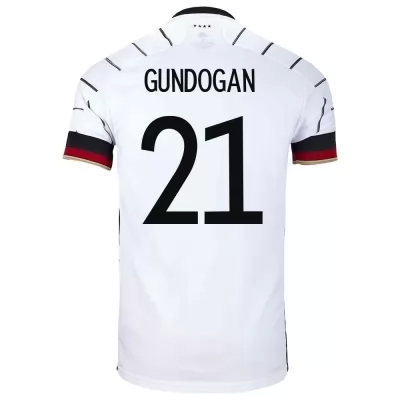 Herren Deutsche Fussballnationalmannschaft Ilkay Gundogan #21 Heimtrikot Weiß 2021 Trikot