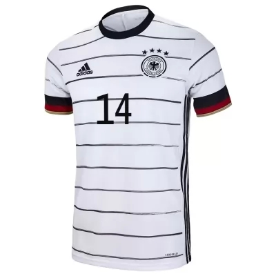Herren Deutsche Fussballnationalmannschaft Jamal Musiala #14 Heimtrikot Weiß 2021 Trikot