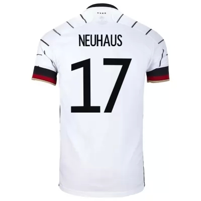 Herren Deutsche Fussballnationalmannschaft Florian Neuhaus #17 Heimtrikot Weiß 2021 Trikot