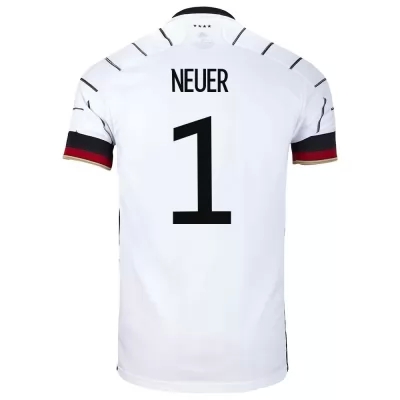 Damen Deutsche Fussballnationalmannschaft Manuel Neuer #1 Heimtrikot Weiß 2021 Trikot