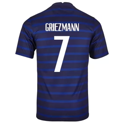 Damen Französische Fussballnationalmannschaft Antoine Griezmann #7 Heimtrikot Dunkelblau 2021 Trikot