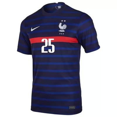 Damen Französische Fussballnationalmannschaft Jules Kounde #25 Heimtrikot Dunkelblau 2021 Trikot