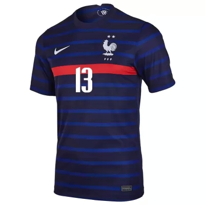 Kinder Französische Fussballnationalmannschaft N'golo Kante #13 Heimtrikot Dunkelblau 2021 Trikot