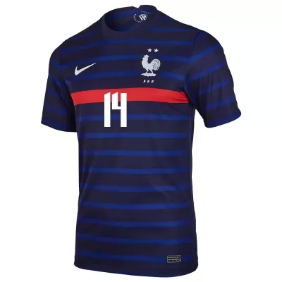 Herren Französische Fussballnationalmannschaft Adrien Rabiot #14 Heimtrikot Dunkelblau 2021 Trikot