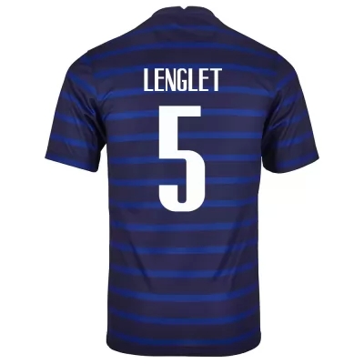 Kinder Französische Fussballnationalmannschaft Clement Lenglet #5 Heimtrikot Dunkelblau 2021 Trikot