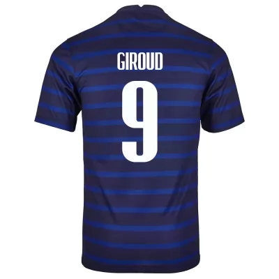Damen Französische Fussballnationalmannschaft Olivier Giroud #9 Heimtrikot Dunkelblau 2021 Trikot