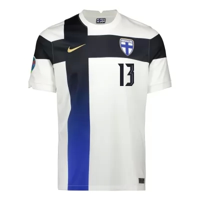 Herren Finnische Fussballnationalmannschaft Pyry Soiri #13 Heimtrikot Weiß 2021 Trikot
