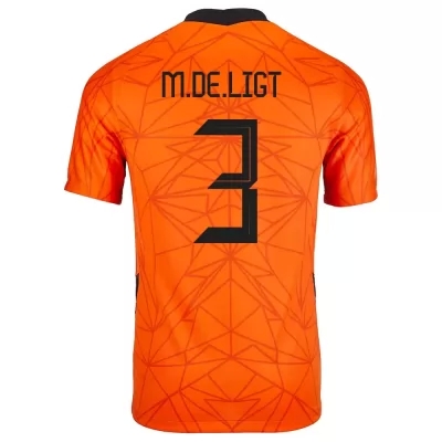 Herren Niederländische Fussballnationalmannschaft Matthijs de Ligt #3 Heimtrikot Orangefarben 2021 Trikot
