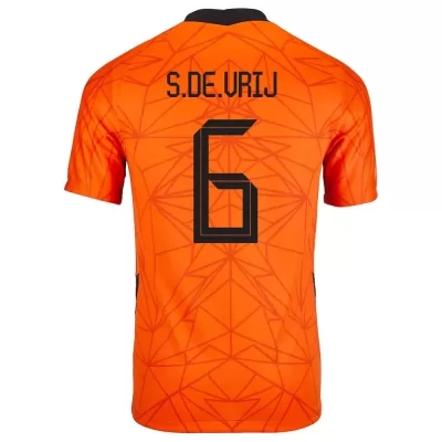 Herren Niederländische Fussballnationalmannschaft Stefan de Vrij #6 Heimtrikot Orangefarben 2021 Trikot
