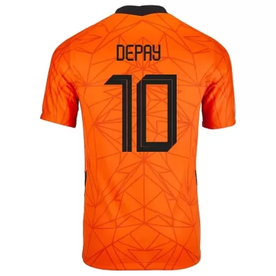 Herren Niederländische Fussballnationalmannschaft Memphis Depay #10 Heimtrikot Orangefarben 2021 Trikot