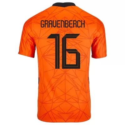 Herren Niederländische Fussballnationalmannschaft Ryan Gravenberch #16 Heimtrikot Orangefarben 2021 Trikot