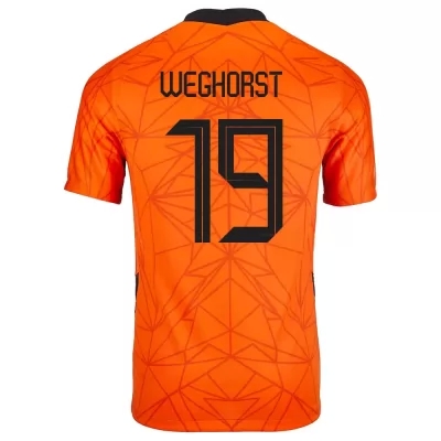 Kinder Niederländische Fussballnationalmannschaft Wout Weghorst #19 Heimtrikot Orangefarben 2021 Trikot