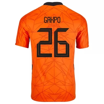Damen Niederländische Fussballnationalmannschaft Cody Gakpo #26 Heimtrikot Orangefarben 2021 Trikot