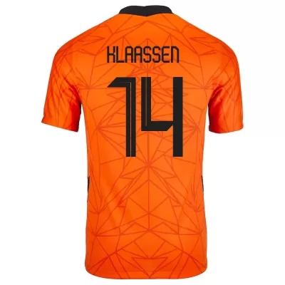 Kinder Niederländische Fussballnationalmannschaft Davy Klaassen #14 Heimtrikot Orangefarben 2021 Trikot