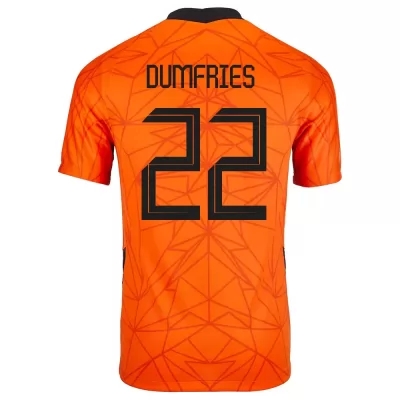 Kinder Niederländische Fussballnationalmannschaft Denzel Dumfries #22 Heimtrikot Orangefarben 2021 Trikot
