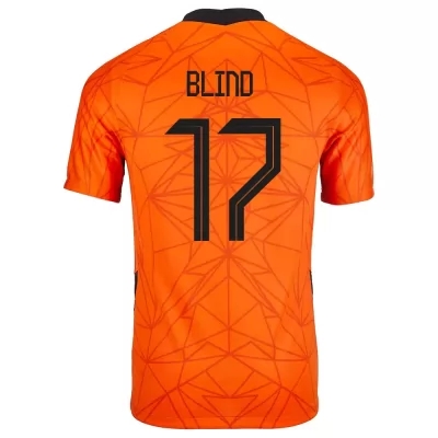 Damen Niederländische Fussballnationalmannschaft Daley Blind #17 Heimtrikot Orangefarben 2021 Trikot