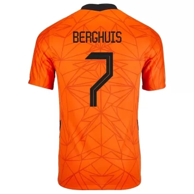 Kinder Niederländische Fussballnationalmannschaft Steven Berghuis #7 Heimtrikot Orangefarben 2021 Trikot