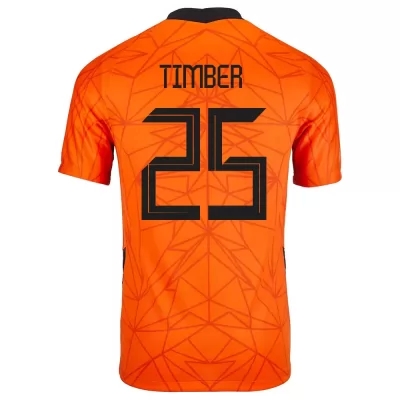 Damen Niederländische Fussballnationalmannschaft Jurrien Timber #25 Heimtrikot Orangefarben 2021 Trikot