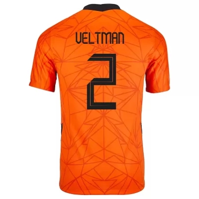 Damen Niederländische Fussballnationalmannschaft Joël Veltman #2 Heimtrikot Orangefarben 2021 Trikot