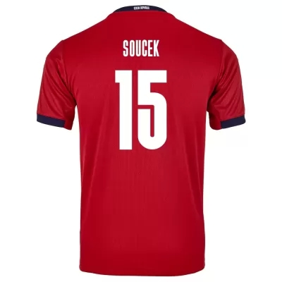 Kinder Tschechische Fussballnationalmannschaft Tomas Soucek #15 Heimtrikot Rot 2021 Trikot