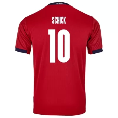 Herren Tschechische Fussballnationalmannschaft Patrik Schick #10 Heimtrikot Rot 2021 Trikot