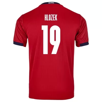 Kinder Tschechische Fussballnationalmannschaft Adam Hlozek #19 Heimtrikot Rot 2021 Trikot