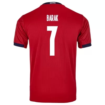 Herren Tschechische Fussballnationalmannschaft Antonin Barak #7 Heimtrikot Rot 2021 Trikot