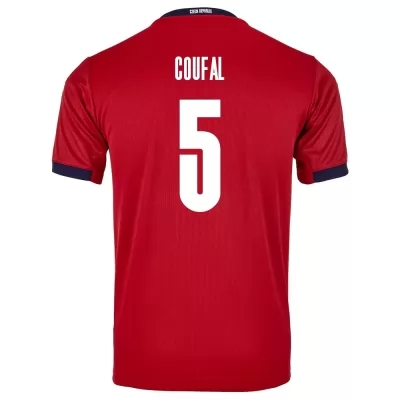 Kinder Tschechische Fussballnationalmannschaft Vladimir Coufal #5 Heimtrikot Rot 2021 Trikot