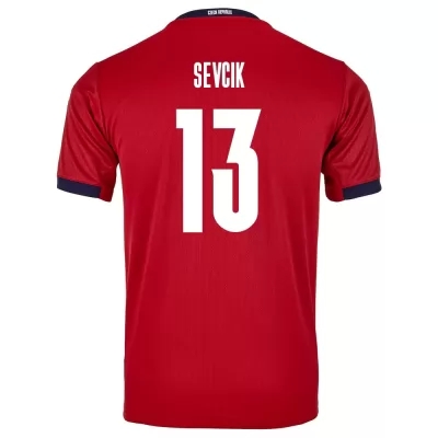 Kinder Tschechische Fussballnationalmannschaft Petr Sevcik #13 Heimtrikot Rot 2021 Trikot