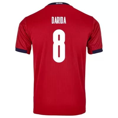 Kinder Tschechische Fussballnationalmannschaft Vladimir Darida #8 Heimtrikot Rot 2021 Trikot