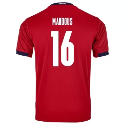Damen Tschechische Fussballnationalmannschaft Ales Mandous #16 Heimtrikot Rot 2021 Trikot