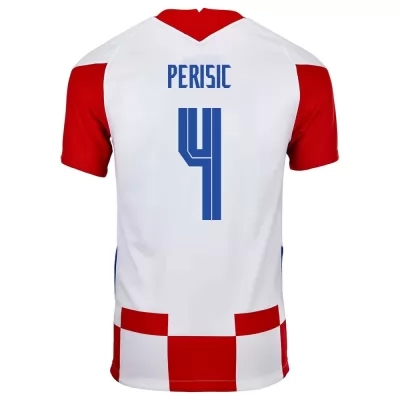 Kinder Kroatische Fussballnationalmannschaft Ivan Perisic #4 Heimtrikot Rot Weiß 2021 Trikot