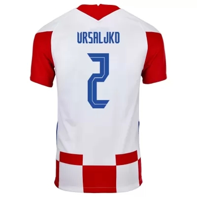 Herren Kroatische Fussballnationalmannschaft Sime Vrsaljko #2 Heimtrikot Rot Weiß 2021 Trikot