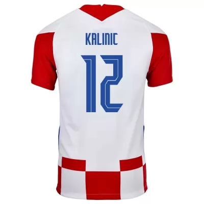 Kinder Kroatische Fussballnationalmannschaft Lovre Kalinic #12 Heimtrikot Rot Weiß 2021 Trikot