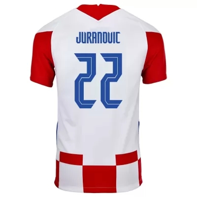 Damen Kroatische Fussballnationalmannschaft Josip Juranovic #22 Heimtrikot Rot Weiß 2021 Trikot