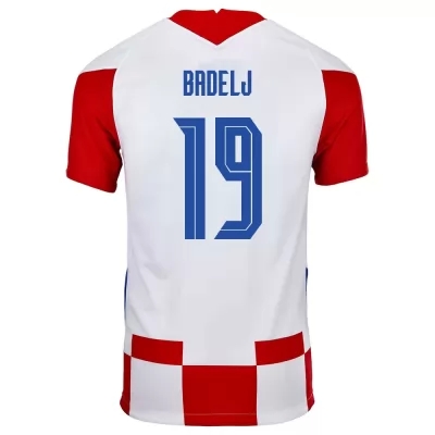 Damen Kroatische Fussballnationalmannschaft Milan Badelj #19 Heimtrikot Rot Weiß 2021 Trikot