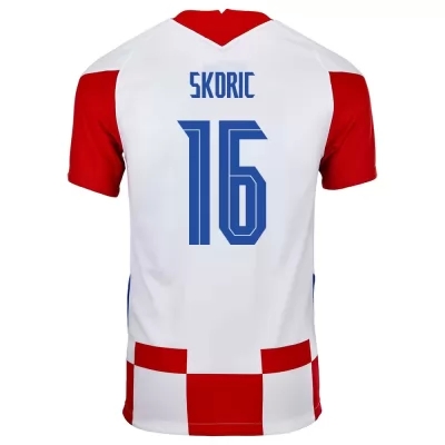 Damen Kroatische Fussballnationalmannschaft Mile Skoric #16 Heimtrikot Rot Weiß 2021 Trikot