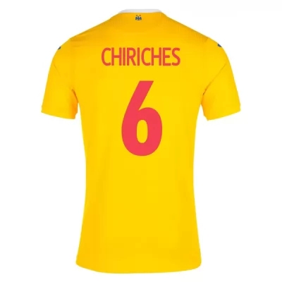 Kinder Rumänische Fussballnationalmannschaft Vlad Chiriches #6 Heimtrikot Gelb 2021 Trikot
