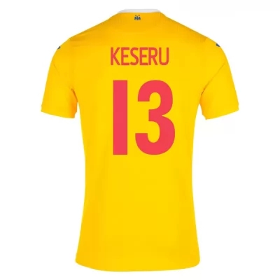 Damen Rumänische Fussballnationalmannschaft Claudiu Keseru #13 Heimtrikot Gelb 2021 Trikot