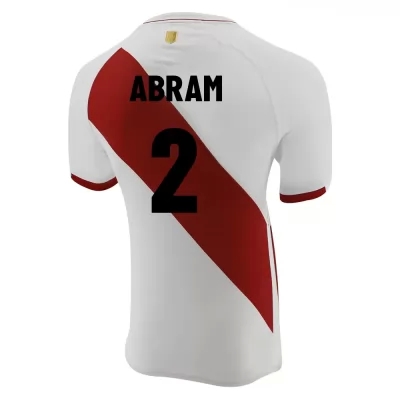 Damen Peruanische Fussballnationalmannschaft Luis Abram #2 Heimtrikot Weiß 2021 Trikot