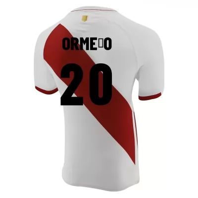 Damen Peruanische Fussballnationalmannschaft Santiago Ormeño #20 Heimtrikot Weiß 2021 Trikot