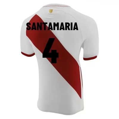 Damen Peruanische Fussballnationalmannschaft Anderson Santamaria #4 Heimtrikot Weiß 2021 Trikot