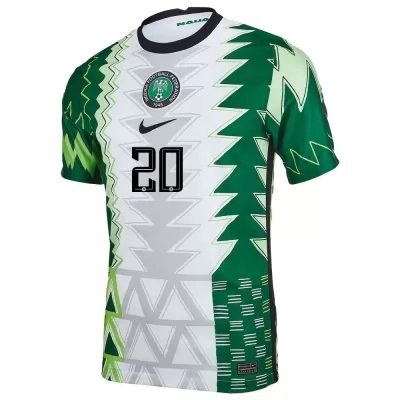 Damen Nigerianische Fussballnationalmannschaft Chidozie Awaziem #20 Heimtrikot Grün Weiß 2021 Trikot