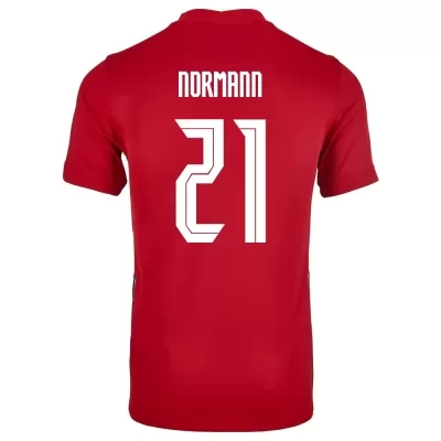 Damen Norwegische Fussballnationalmannschaft Mathias Normann #21 Heimtrikot Rot 2021 Trikot