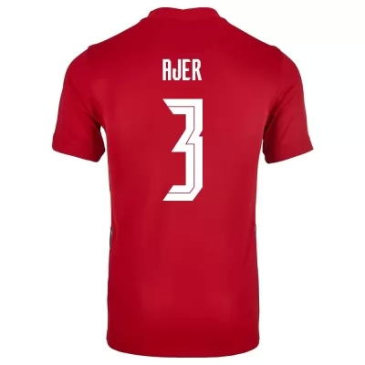 Herren Norwegische Fussballnationalmannschaft Kristoffer Ajer #3 Heimtrikot Rot 2021 Trikot
